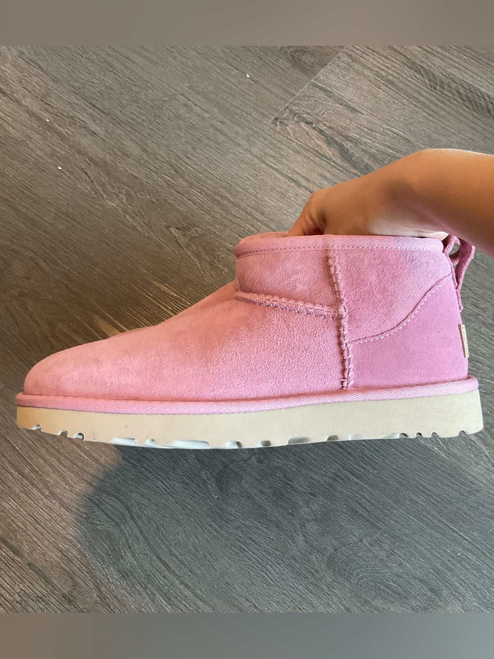 UGG Pink Ultra Mini Boots - Picture 2 of 5